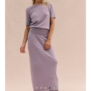 Free People Lavender Sweater and Maxi Skirt Set